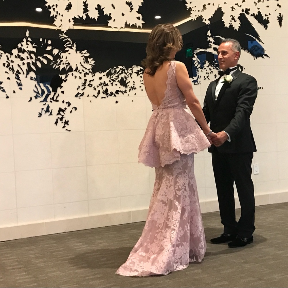 Marchesa Blush Lace Gown